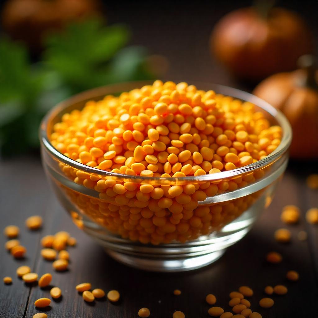 A macro shot of coriander seeds in a glass bowl, with a soft, diffused light highlighting the intricate patterns on their surface.